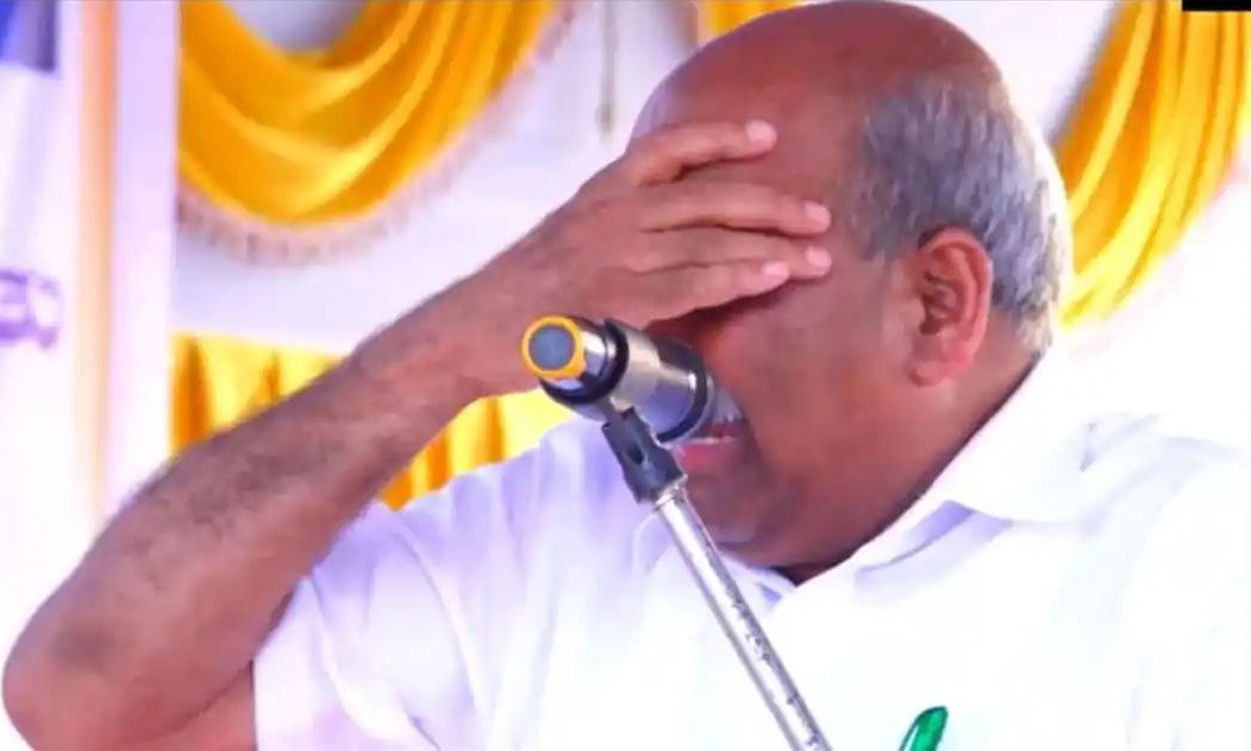 बालेहोन्नूर में जनांदोलन सभा में रो पड़े विधायक टी.डी. राजेगौड़ा