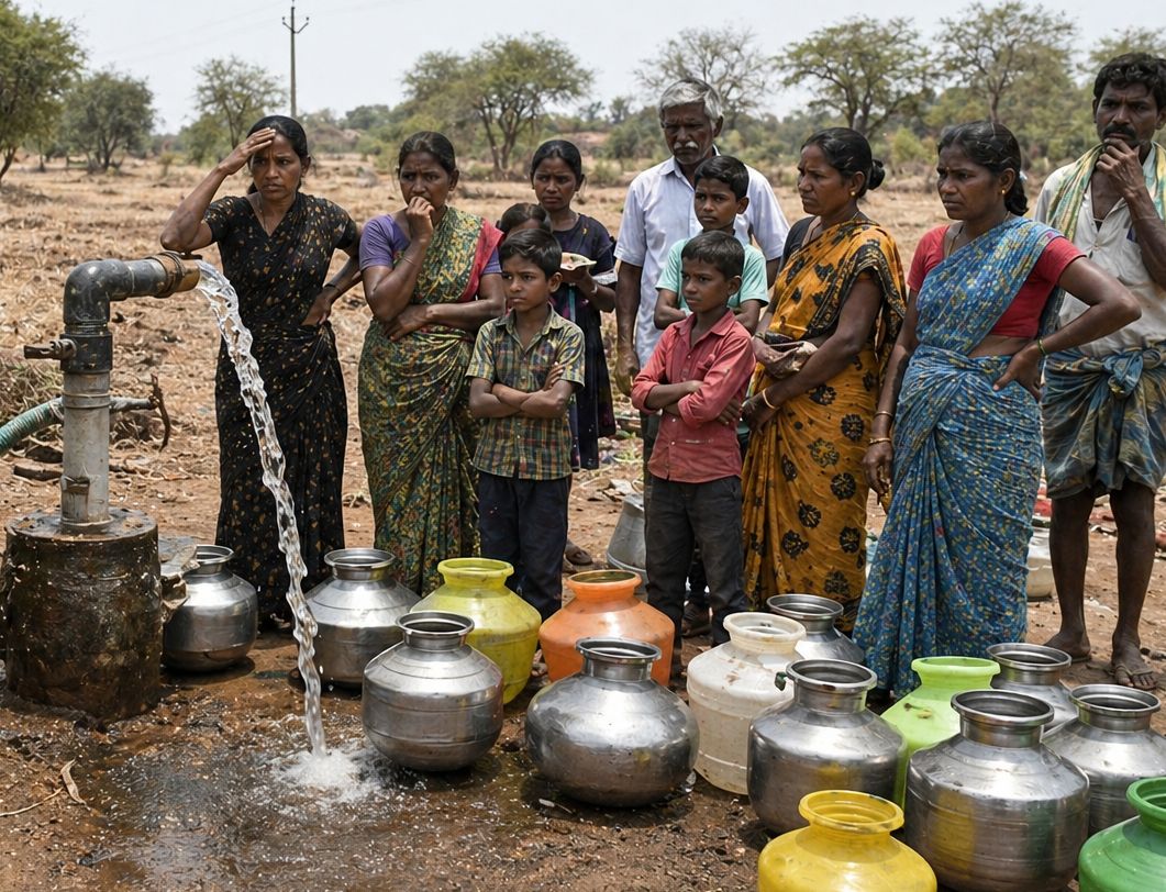 बसवनगंगूर गांव में गहराया पानी संकट