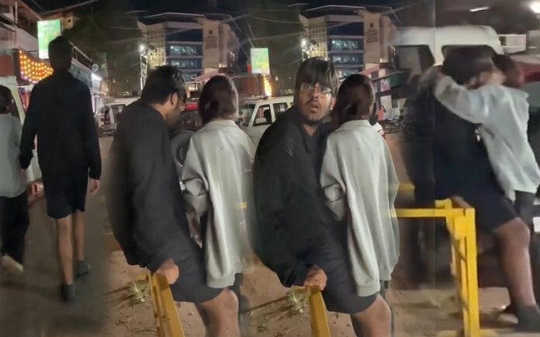 सड़क पर रोमांस का वीडियो वायरल