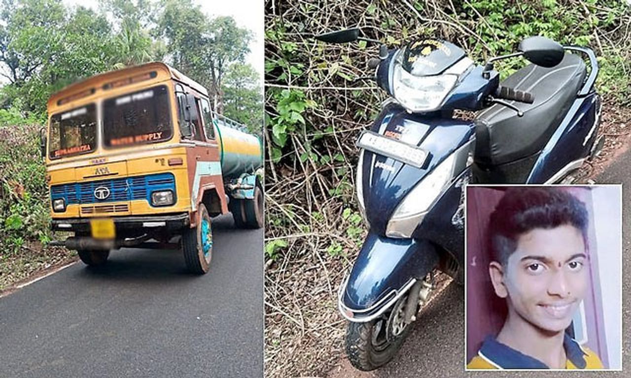 पानी के टैंकर से टकराई स्कूटी, युवक की मौत