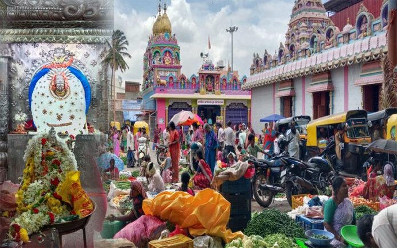 अच्छी बारिश की कामना से दुर्गांबिका मंदिर के सामने फिर सजा रविवार बाजार