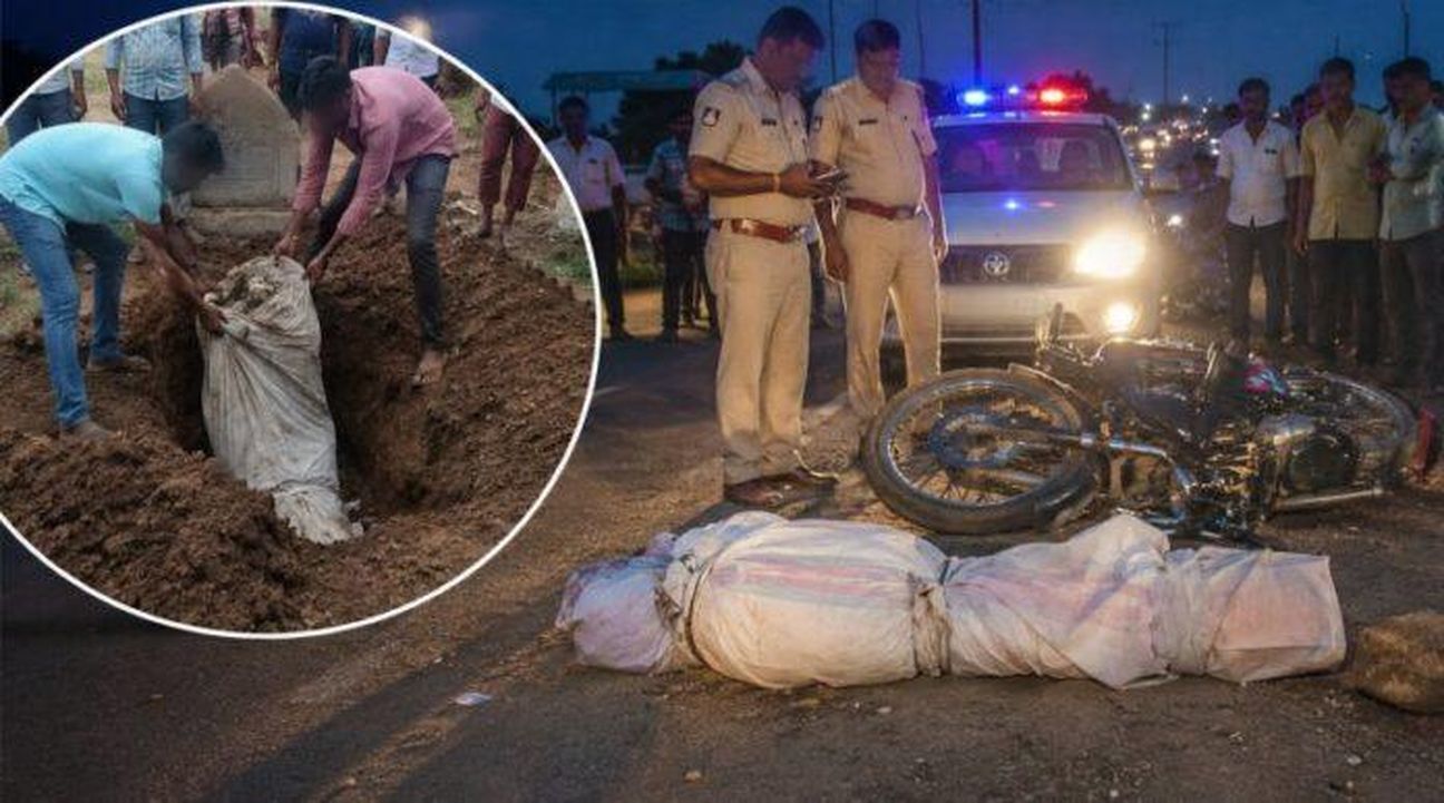 न्याय की मांग में कब्र से निकाला मां का शव