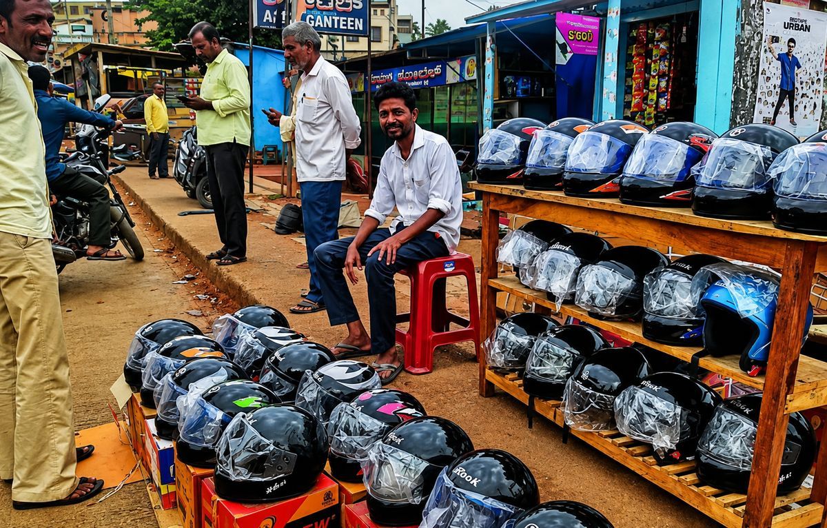 एआइ कैमरे का असर: हेलमेट खरीदने उमड़े दोपहिया चालक