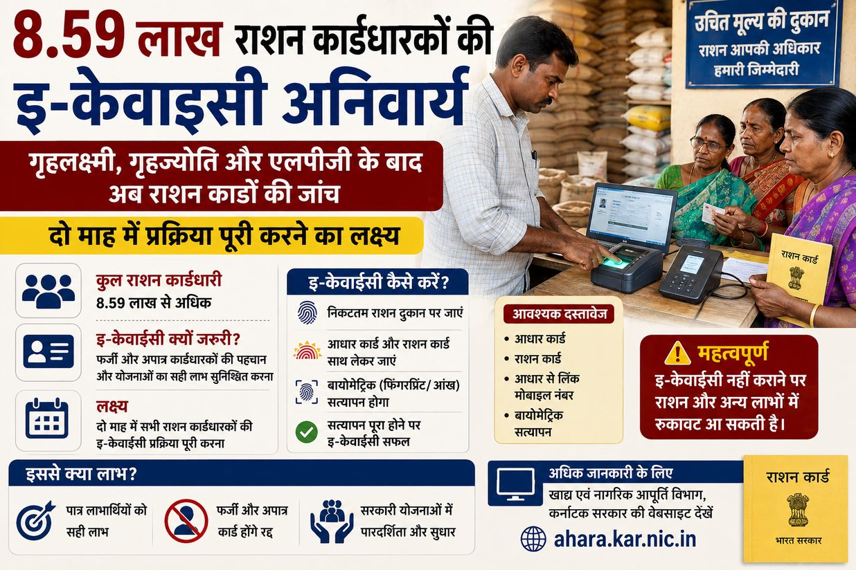 8.59 लाख राशन कार्डधारकों की इ-केवाइसी अनिवार्य