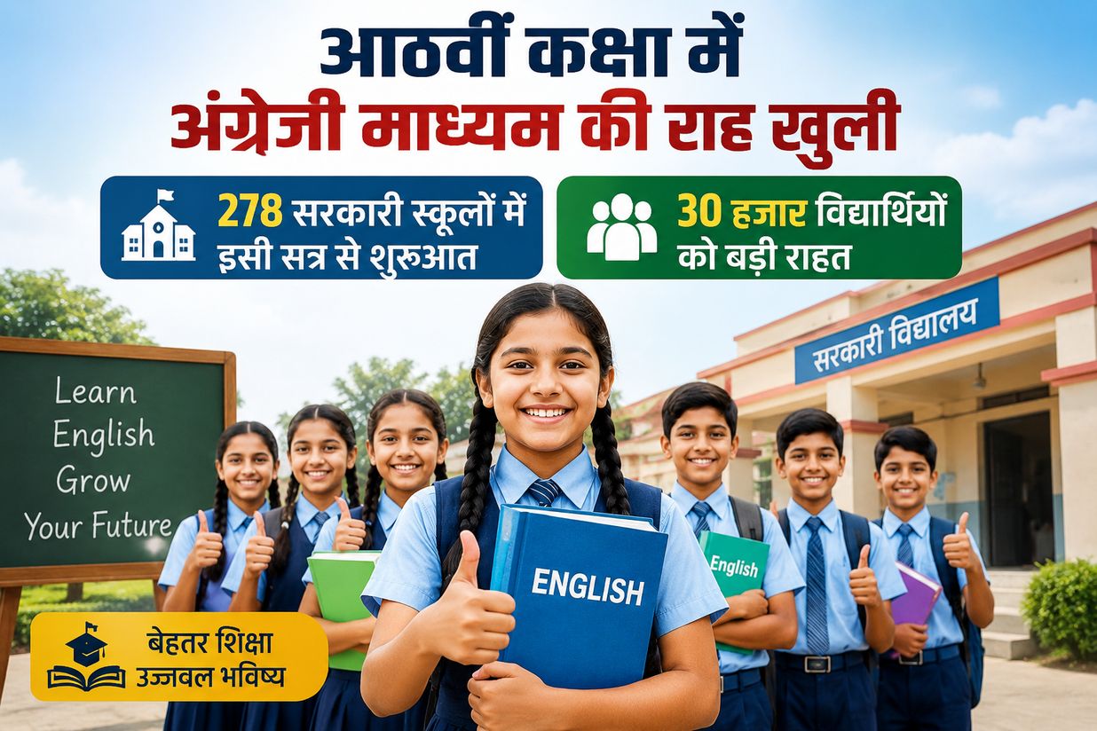 आठवीं कक्षा में अंग्रेजी माध्यम की राह खुली