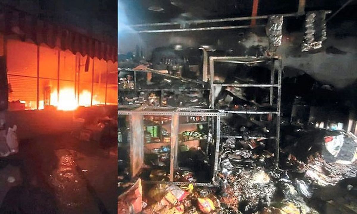 शॉर्ट सर्किट से जनरल स्टोर में भीषण आग, 40 लाख का नुकसान