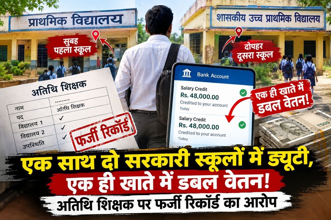 एक साथ दो सरकारी स्कूलों में ड्यूटी, एक ही खाते में डबल वेतन!